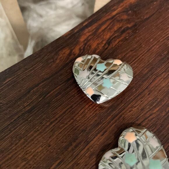 Vintage 80’s Heart and Stars Button Covers Set Of 4 - Picture 5 of 9